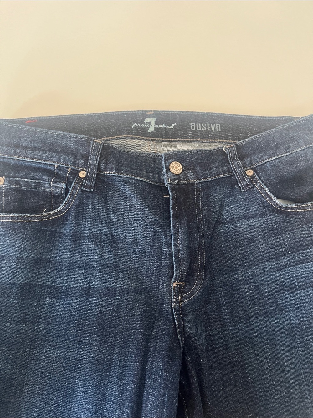 7 For All Mankind Austyn Straight Leg Dark Blue Jeans